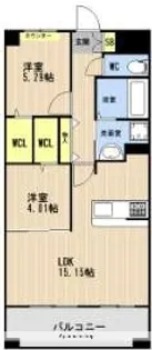 LIBTH上牟田WEST【402号室】の間取り