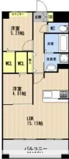 LIBTH上牟田WEST【1004号室】の間取り