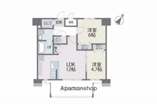 MODERN PALAZZO博多デュオグランデWEST【8階】の間取り
