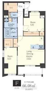 ヴィッラ アプリーレ 西新南【10階】の間取り