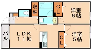 プルニエール博多【1階】の間取り