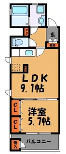 ポルト デュ ボヌール【0201号室】の間取り