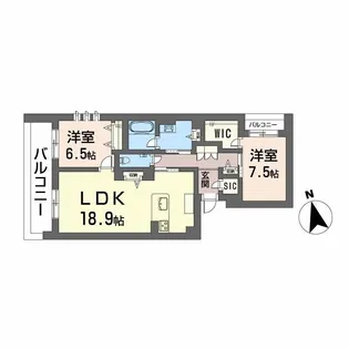 ワイエア平尾浄水【3階】の間取り