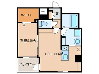 ル パルテール大濠【0301号室】の間取り
