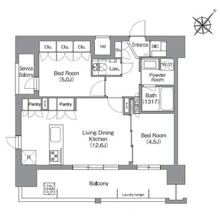 シーズンフラッツ渡辺通【10階】の間取り