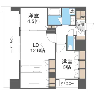シーズンフラッツ渡辺通【12階】の間取り