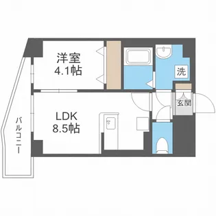 1LDKの間取り画像