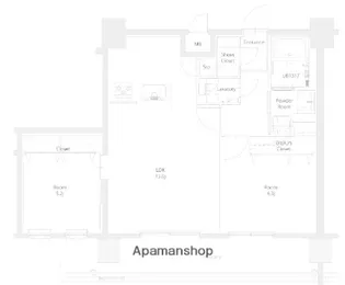 エンクレスト博多PARKSIDE【13階】の間取り