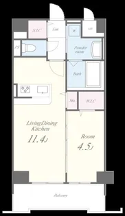 ドゥ バーグ渡辺通【0602号室】の間取り