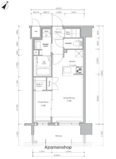 ネストピア博多Side Terrace【3階】の間取り