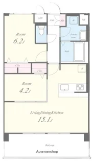 ALUNA箱崎【603号室】の間取り