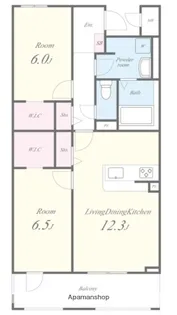 アルメノア西新【3階】の間取り