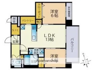 ODAKI BLDG OTEMON【303号室】の間取り