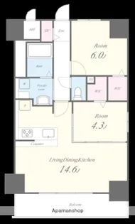 ル・シエール清水【14階】の間取り