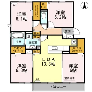 リヴェール七隈 A棟【203号室】の間取り