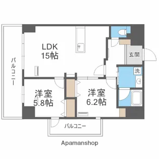 レクサスガーデン箱崎タワーズ WEST【6階】の間取り