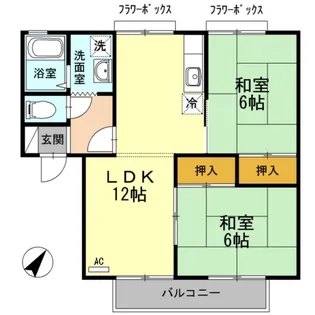 セジュール南片江 A棟【102号室】の間取り