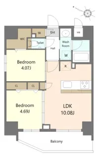 S-RESIDENCE薬院aureate【10階】の間取り
