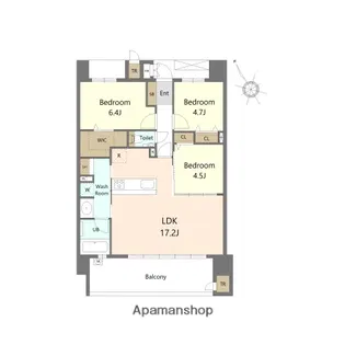 S-RESIDENCE愛宕SOUTH【4階】の間取り