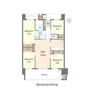 SーRESIDENCE愛宕SOUTH【8階】の間取り