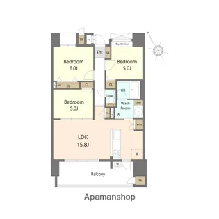 S-RESIDENCE愛宕SOUTH【6階】の間取り