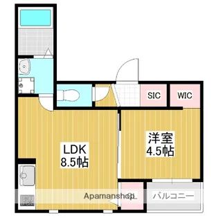 パームヴィラ笹原【2階】の間取り
