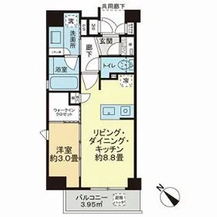 クレアホームズフラン博多祇園【0701号室】の間取り