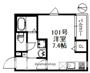 NEXUS賀茂【101号室】の間取り