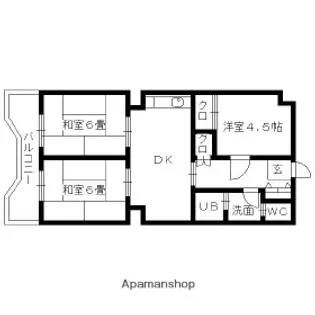ハイム高宮【4階】の間取り