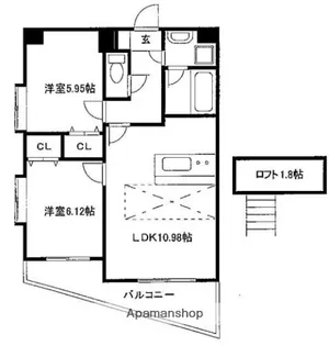 エーデル天神【1101号室】の間取り