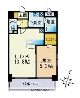 クレセント美野島【8階】の間取り