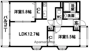 ソ・レーユ松田【4階】の間取り