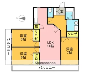 セッテ西新【501号室】の間取り