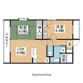 2LDKの間取り画像