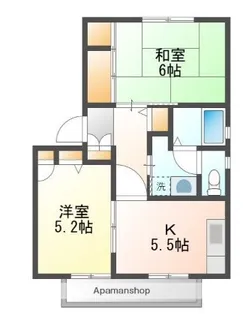 アベニュー若宮【A203号室】の間取り