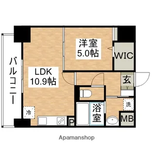 プランドール綾【9階】の間取り