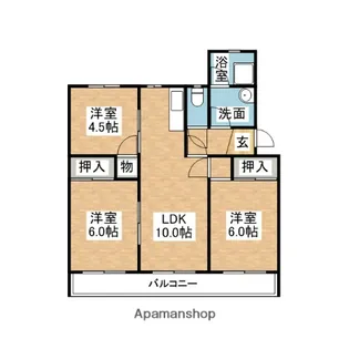 シャトレ若杉【2階】の間取り