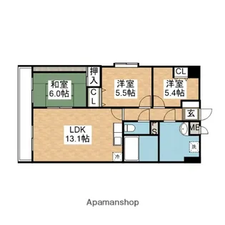 アーバンフィールド東【307号室】の間取り