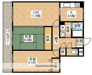 リヴェール【402号室】の間取り