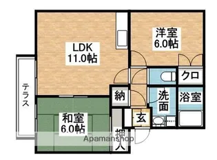 ペイサージュ【B201号室】の間取り