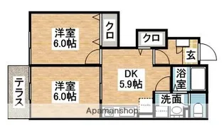 コンフォート池ノ内【104号室】の間取り