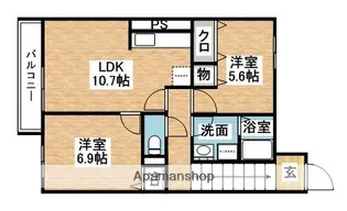 シャローム梅木A・B【A203号室】の間取り