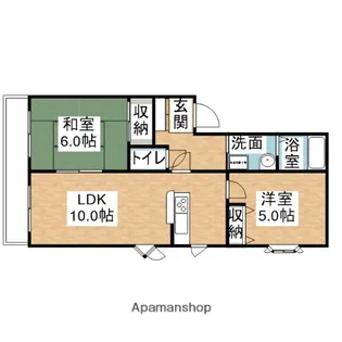 シャトレ若宮【B201号室】の間取り