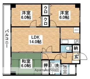 クレスティ空港前【805号室】の間取り