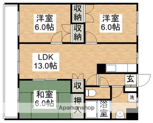 レジデンスコスモスⅡ【402号室】の間取り