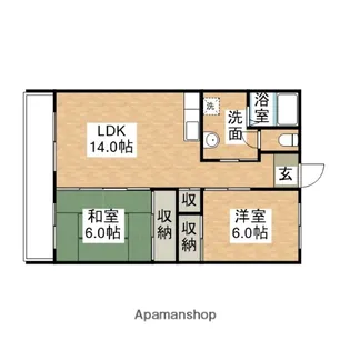 2LDKの間取り画像