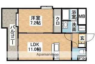 ヴォナローテ志免の杜【307号室】の間取り