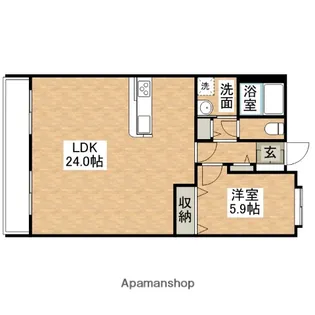 リジェール箱崎【9階】の間取り
