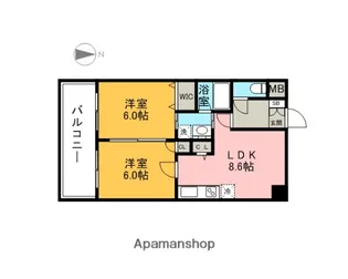 コンダクト福岡東【10階】の間取り