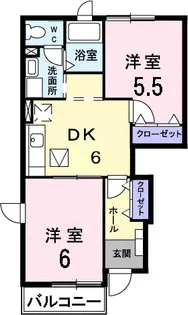 エスポワール58B【1階】の間取り